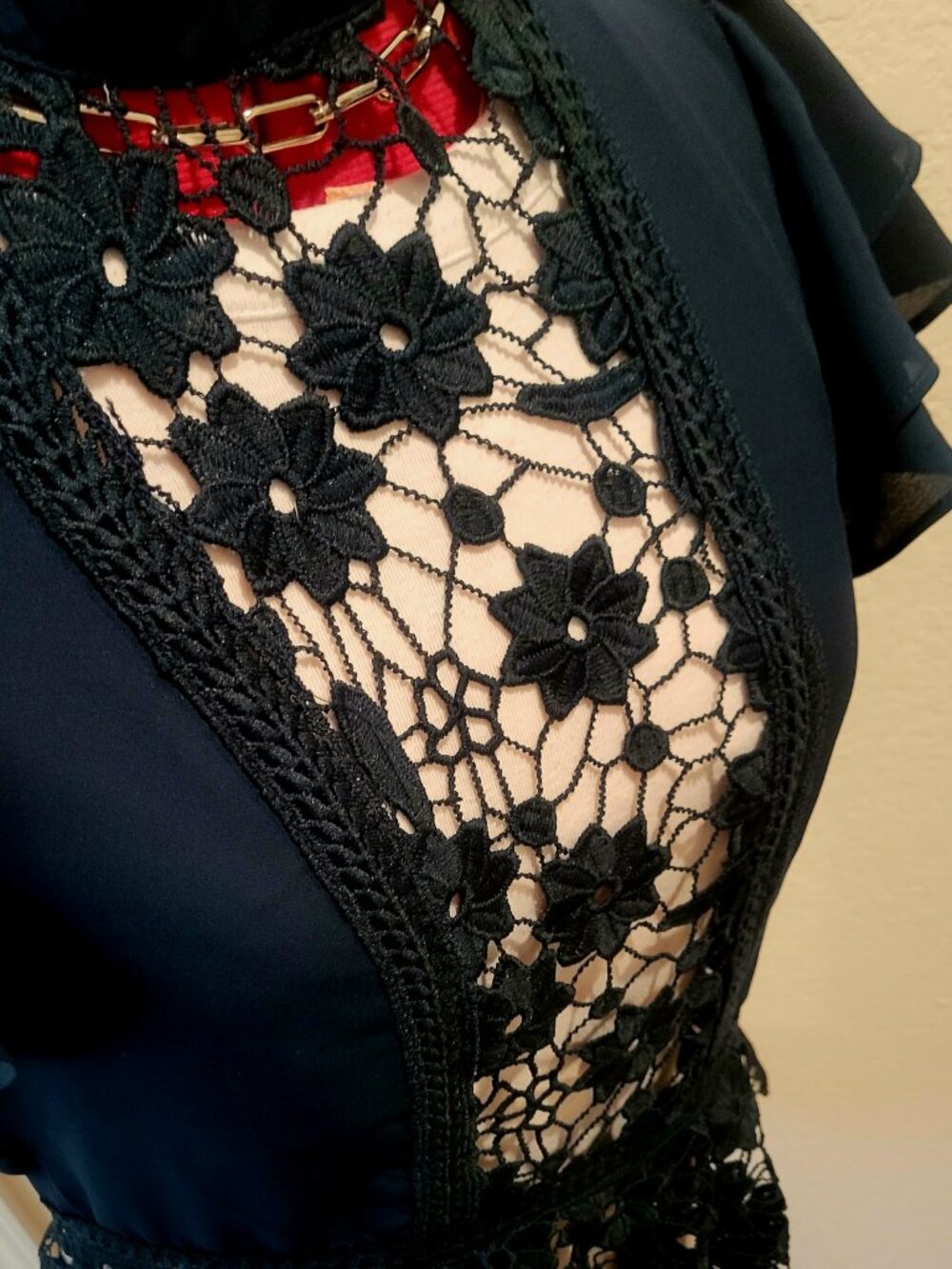 Flower Weave Peplum Top